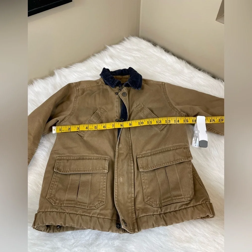 The Children's Place Tan Chore Barn Jacket Corduroy Collar XS 4
